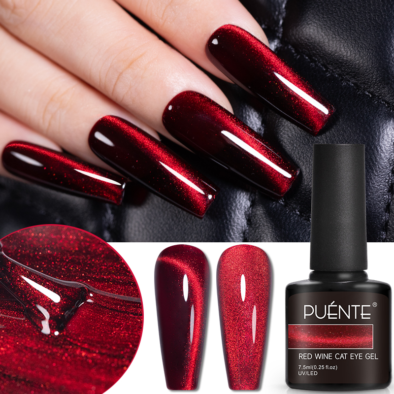 Nail Art Red Wine - PUENTE 7.5ML Wine Red Cat Eye