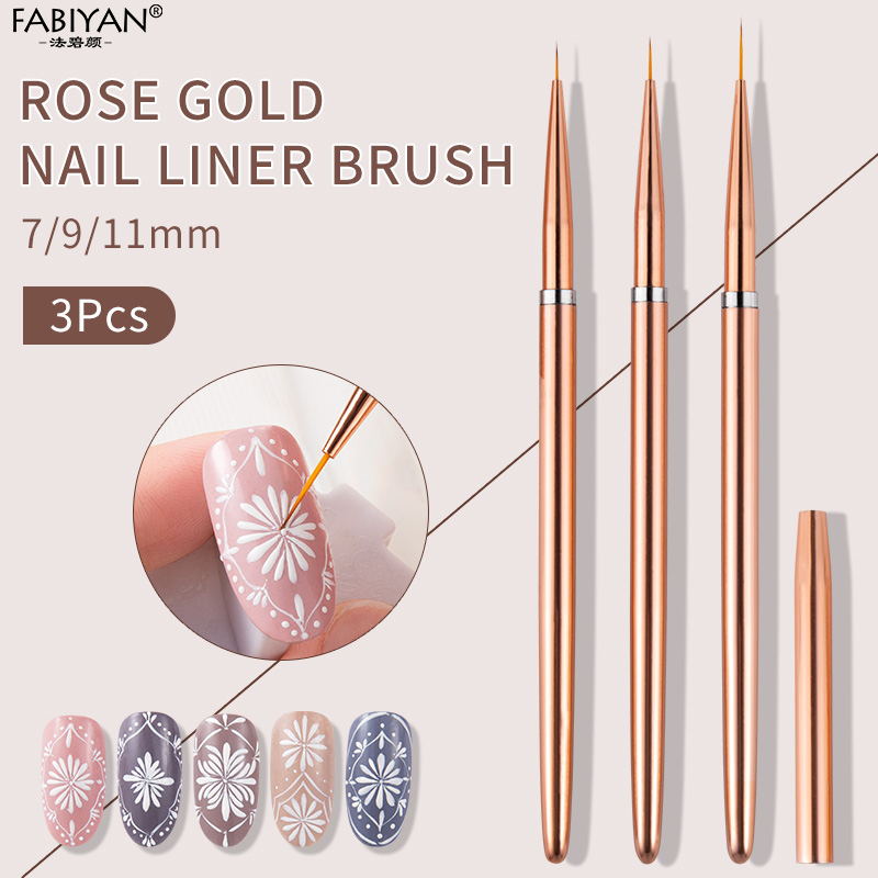 Nail Art Rose Gold - Rose Gold 3Pcs/set Nail Art UV