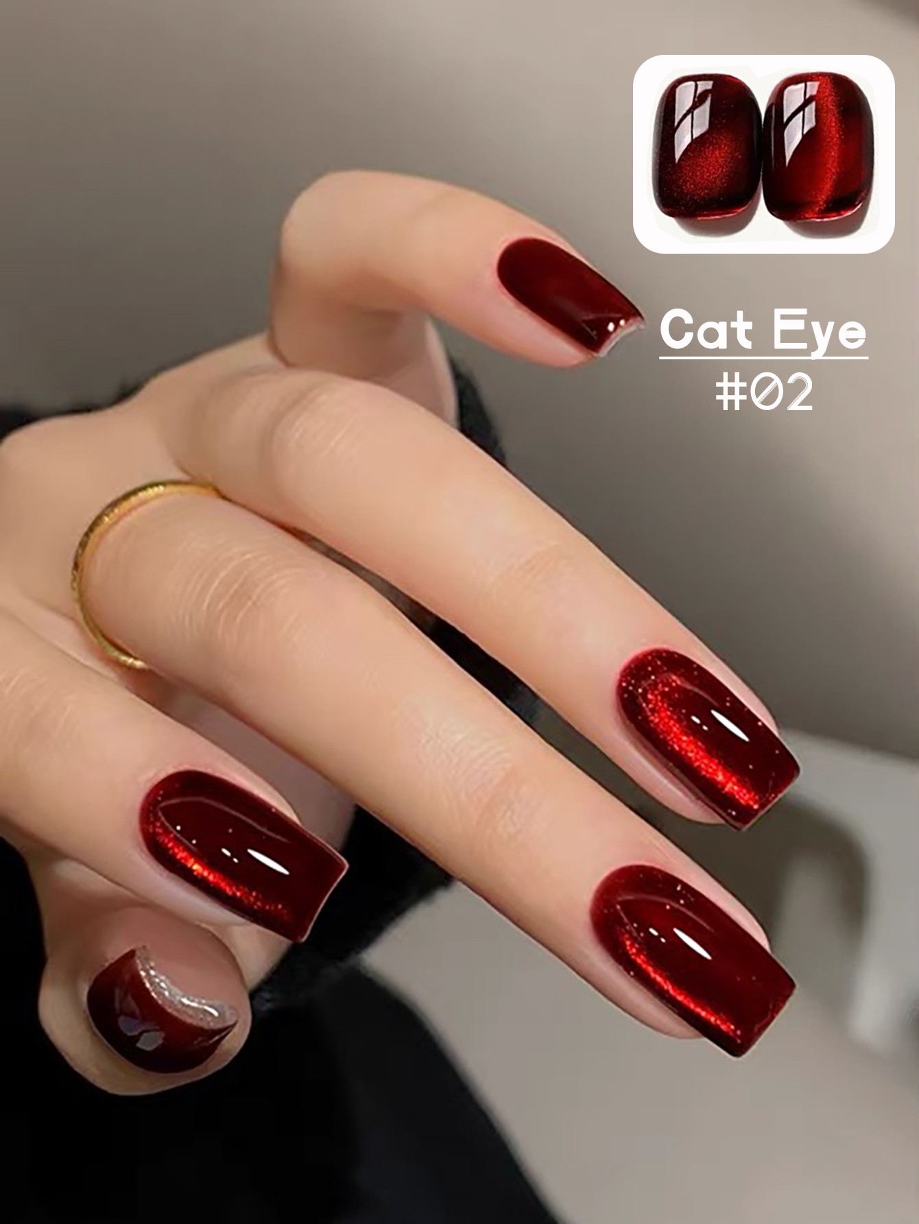 Nail Art Red Wine - 1-12pcs TC Cherry Wine Red Transparent