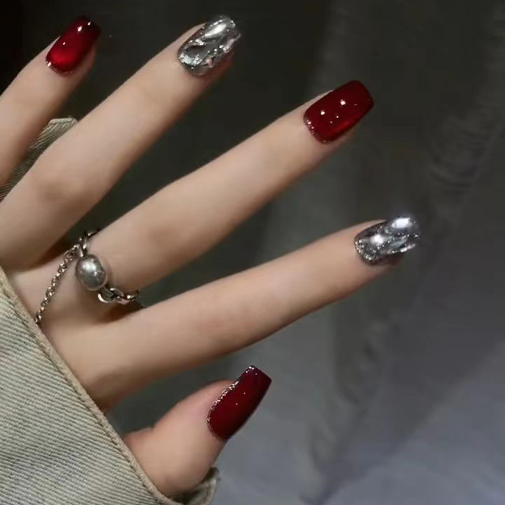 Nail Art Red Cherry - 【30 pieces】premium white cherry red cat