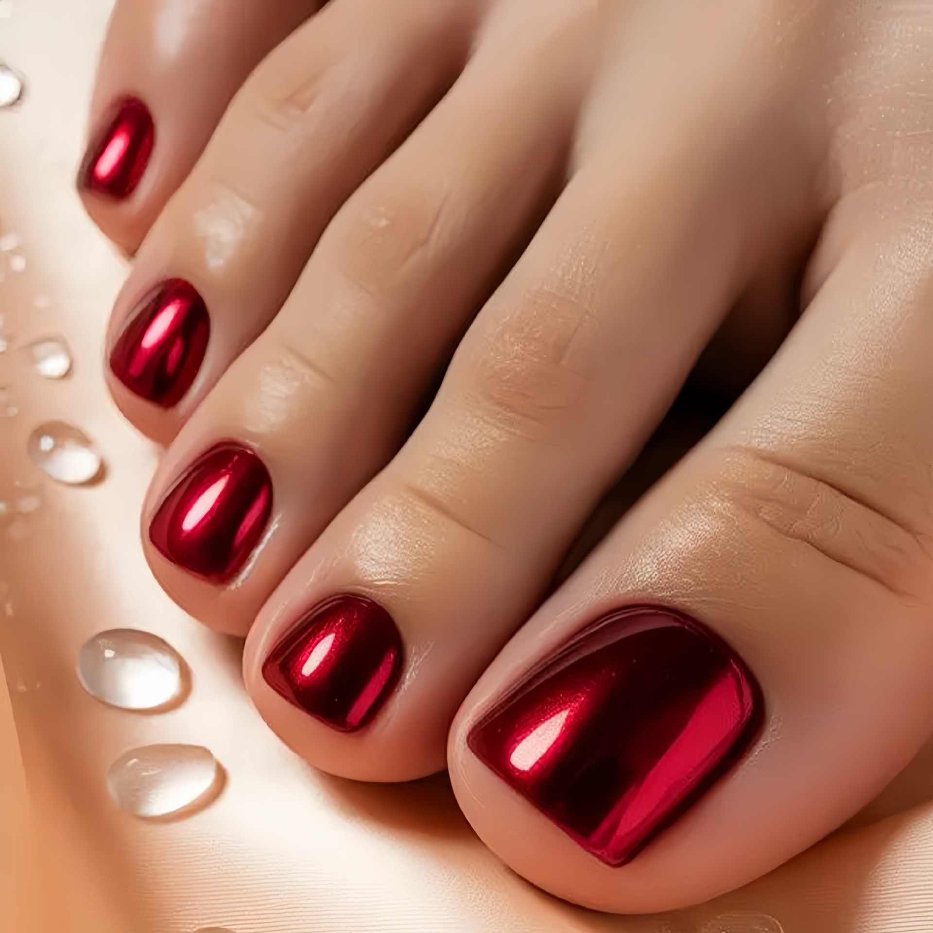 Nail Art Red Wine - 24pcs wine red electroplating super flash