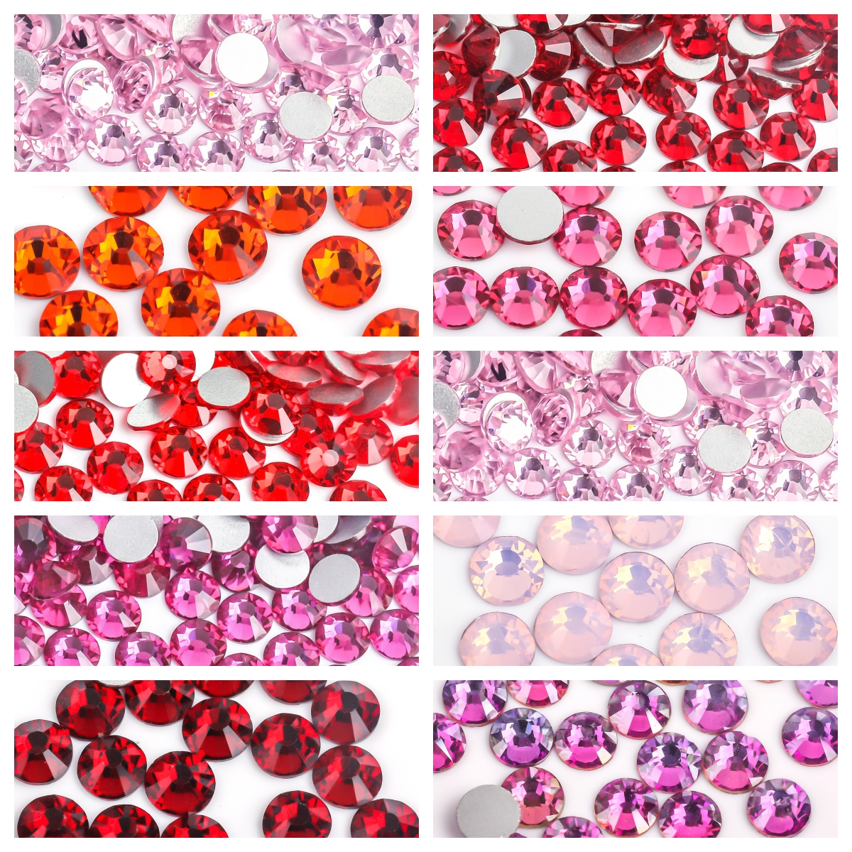 Nail Art Fuchsia - Rose/ Light Pink /Fuchsia /Rose Glass