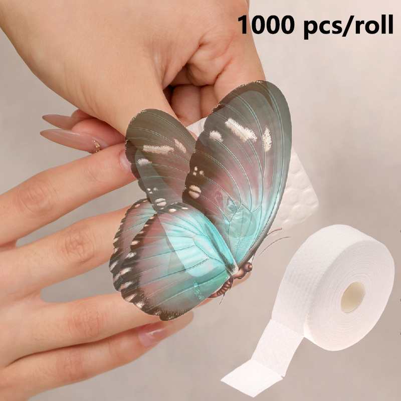 Nail Art Remover - 1000Pcs/Roll Thin Nail Remover Cotton Disposable
