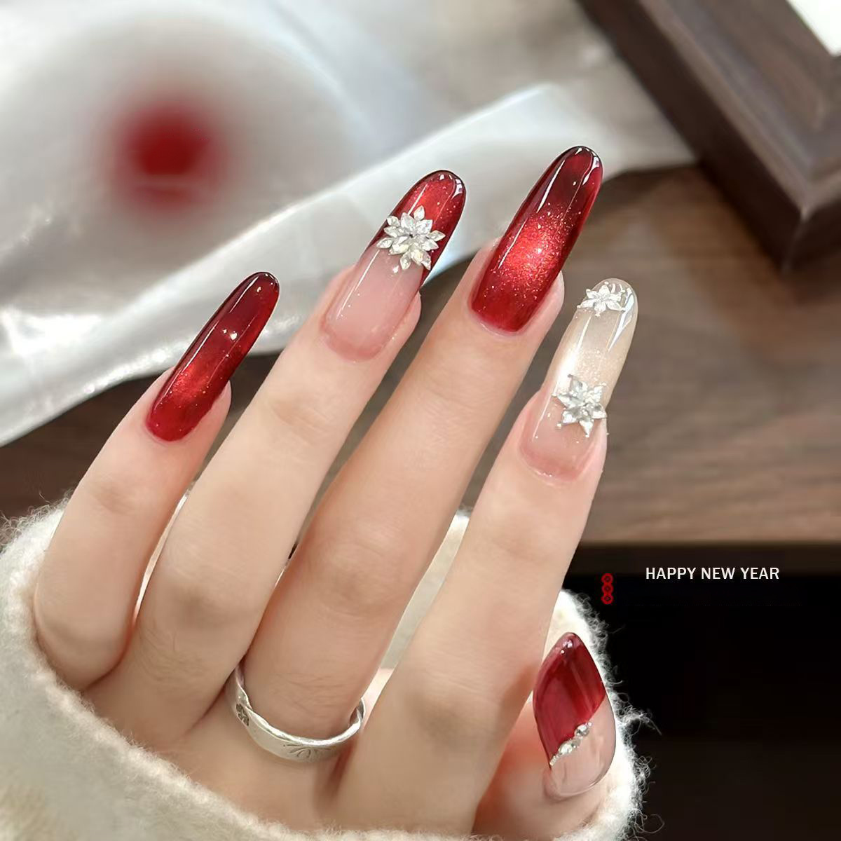 1pc 9-color red solid nail pol - مراجعة Nail Art Red Cherry وسعره