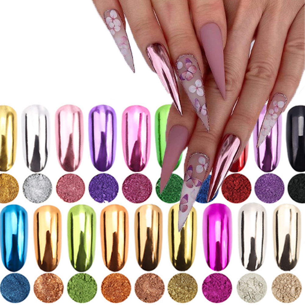 1 Box Metallic Glitter Nail Po - مراجعة Nail Art Rose Gold وسعره