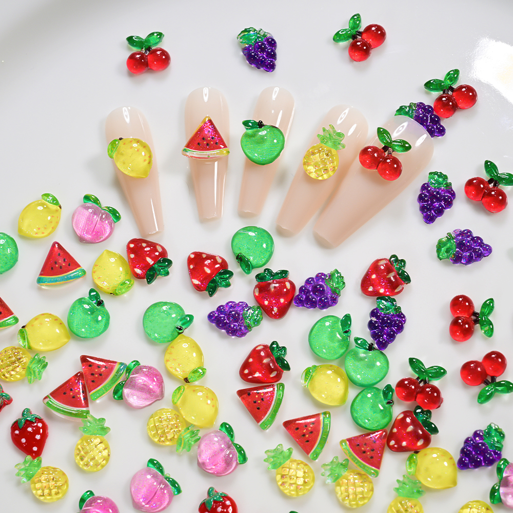 50Pcs 3D Red Cherry Nail Charm - مراجعة Nail Art Red Cherry وسعره