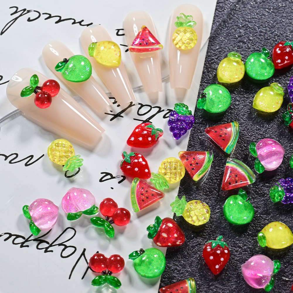 50Pcs 3D Red Cherry Nail Charm - مراجعة Nail Art Red Cherry وسعره