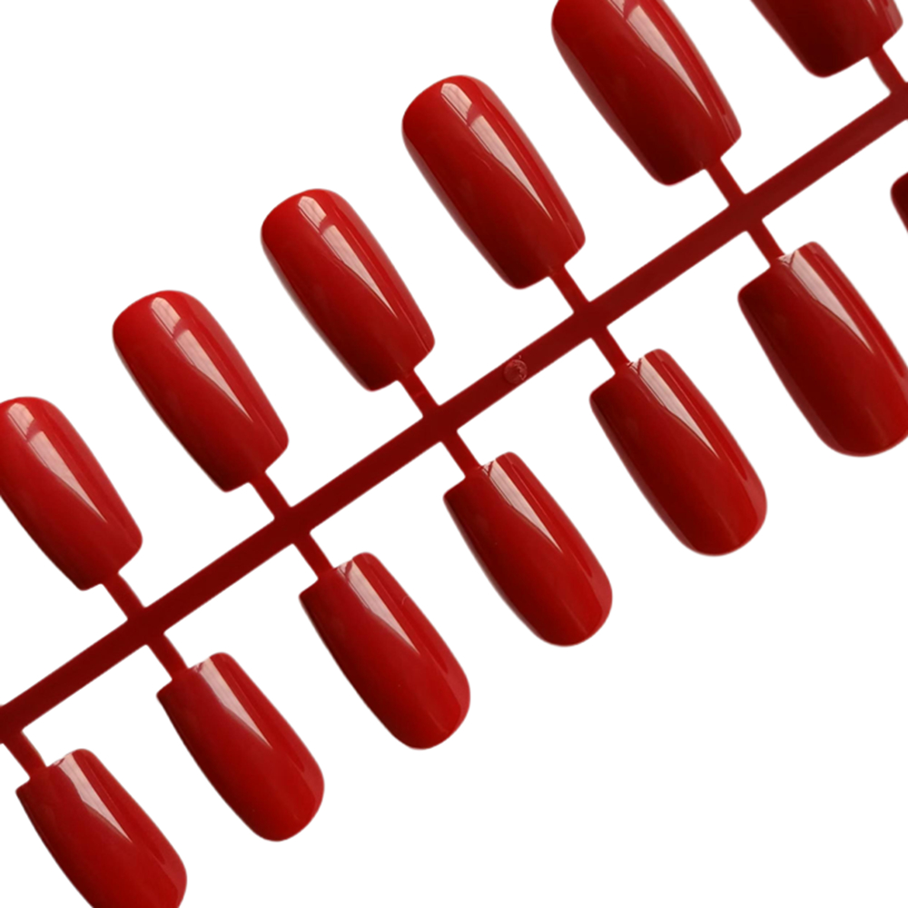 24Pcs Wine Red Long Square Fak - مراجعة Nail Art Red Wine وسعره