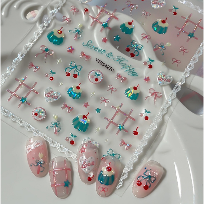 1Pcs Cute Summer Red Cherry Na - مراجعة Nail Art Red Cherry وسعره
