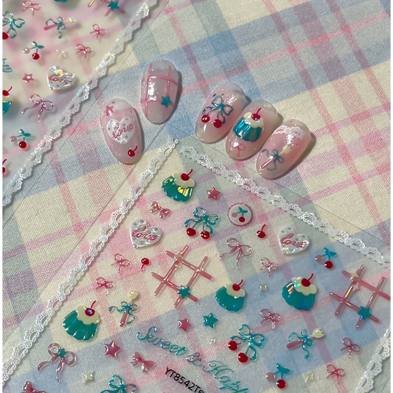 1Pcs Cute Summer Red Cherry Na - مراجعة Nail Art Red Cherry وسعره