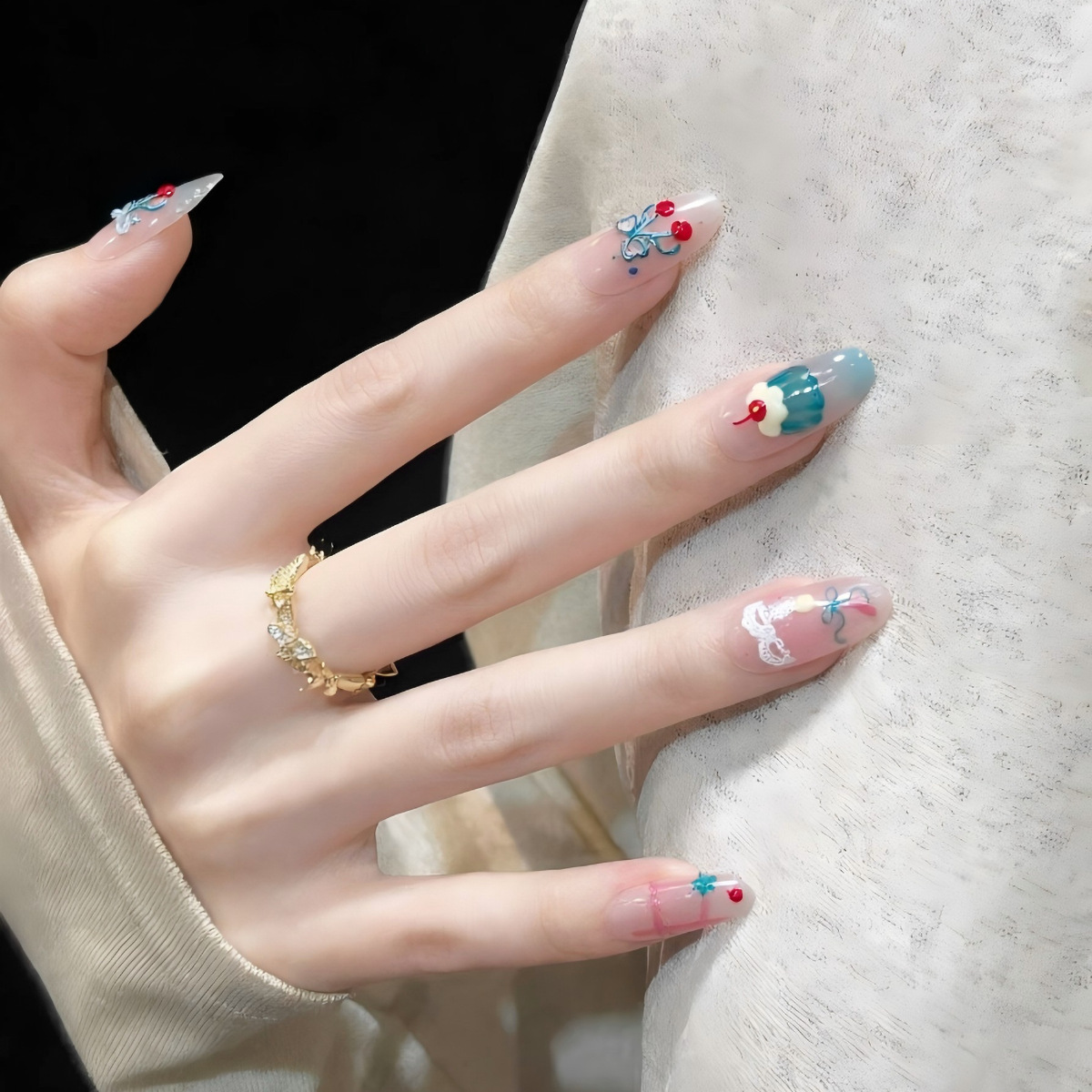 1Pcs Cute Summer Red Cherry Na - مراجعة Nail Art Red Cherry وسعره