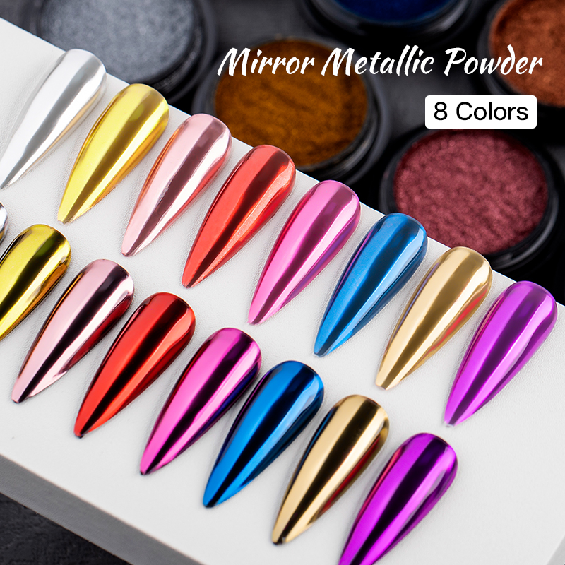 Metallic Gold Silver Mirror Po - مراجعة Nail Art Rose Gold وسعره