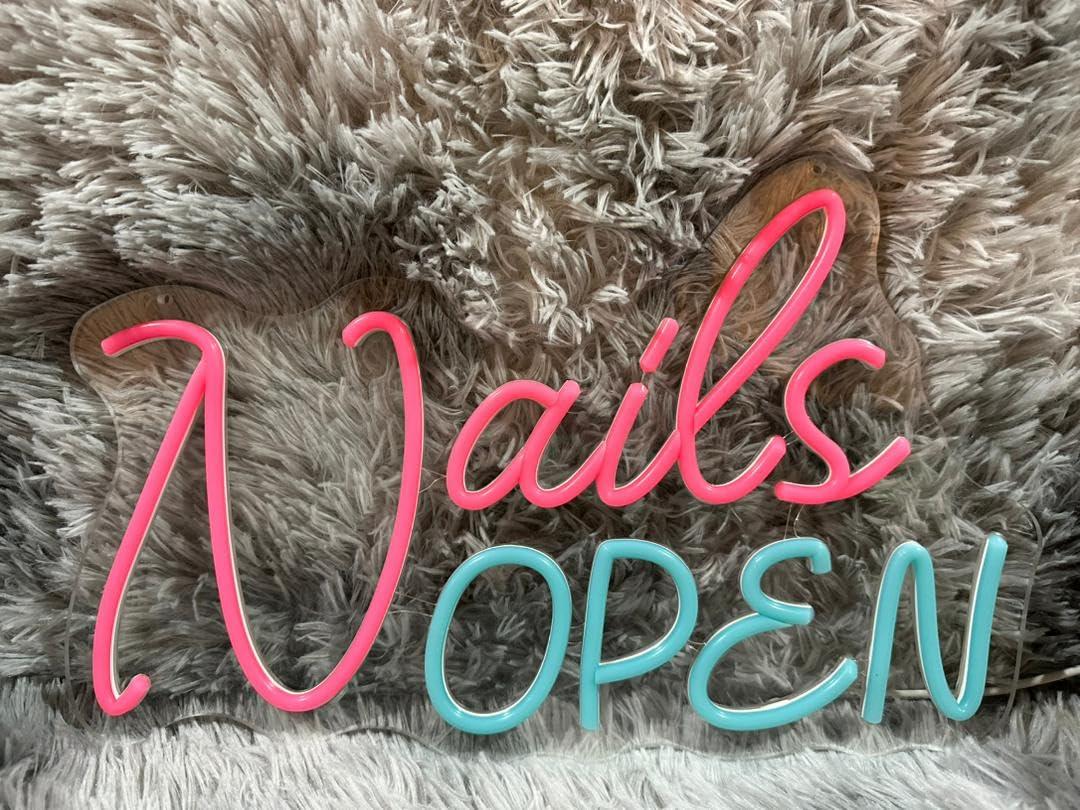 Nails Open Neon Sign USB Dimma - مراجعة Nail Art Nail Art وسعره