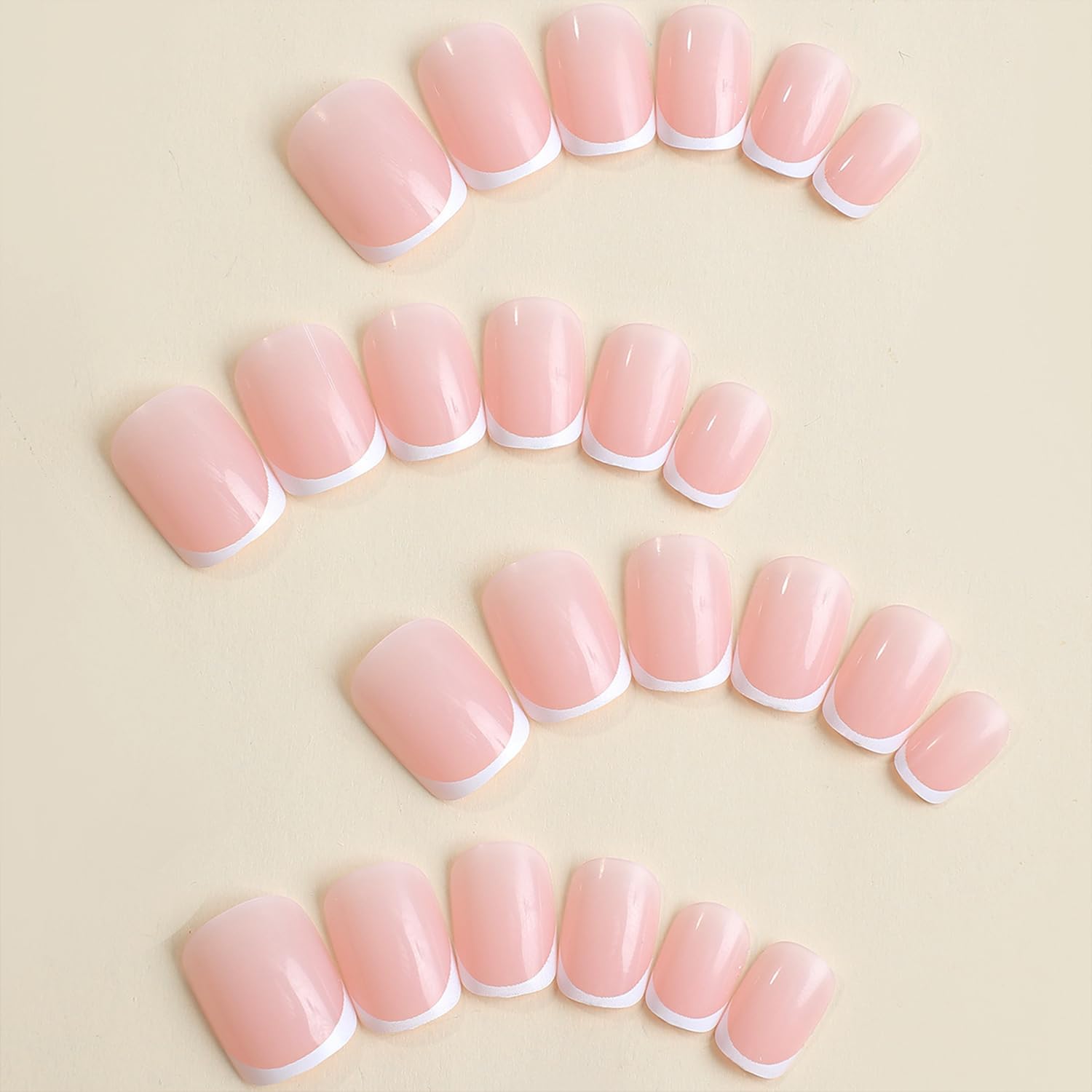 24PCS Short Square White Franc - مراجعة Nail Art France وسعره