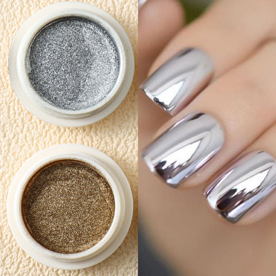 6pc Gold Metallic Mirror Glitt - مراجعة Nail Art Rose Gold وسعره