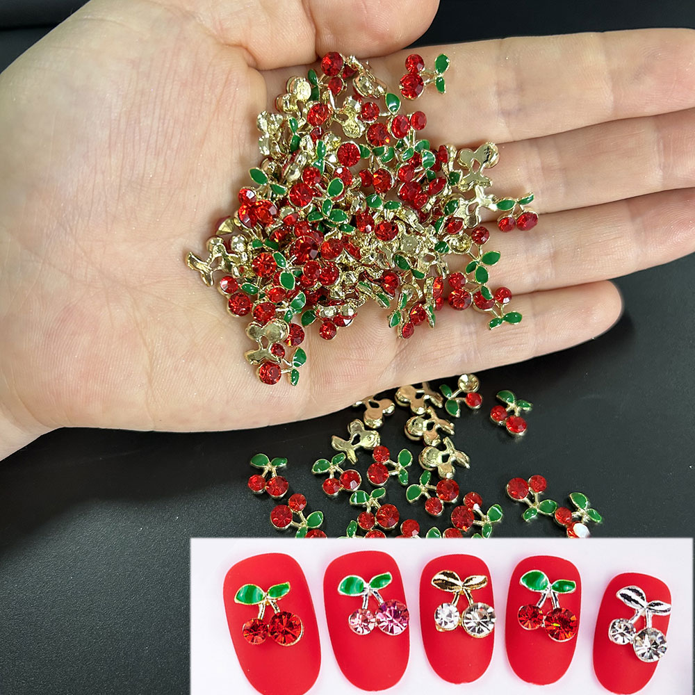 20pcs/bag Cherry Aolly Nail Ch - مراجعة Nail Art Red Cherry وسعره