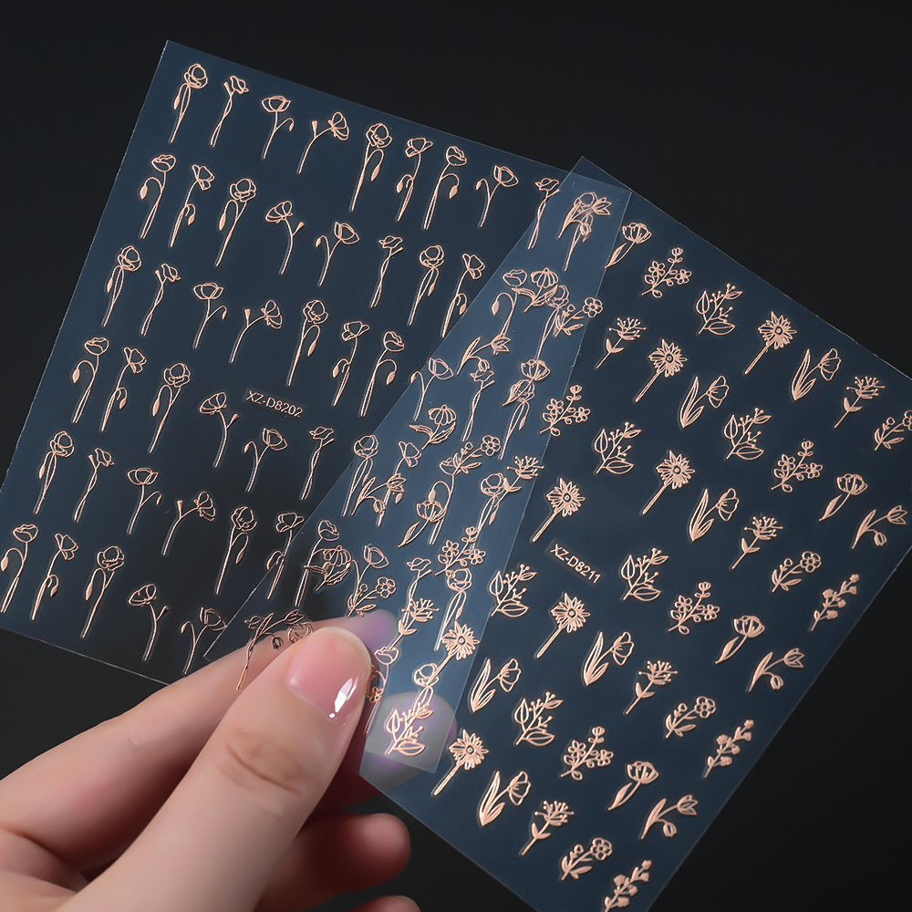 12Pcs 3D Rose gold Leaf Nail A - مراجعة Nail Art Rose Gold وسعره