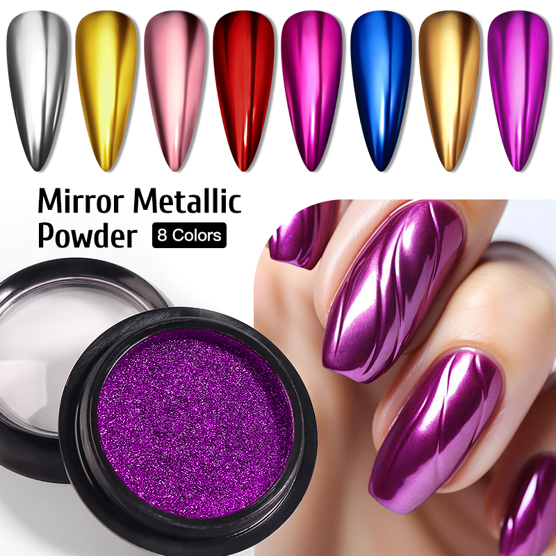 Metallic Gold Silver Mirror Po - مراجعة Nail Art Rose Gold وسعره