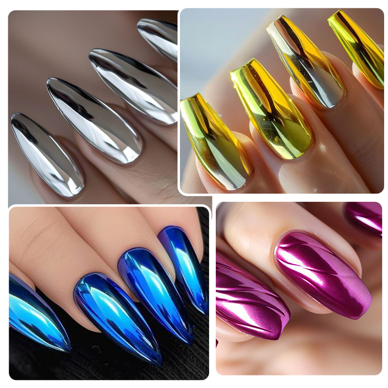 Metallic Gold Silver Mirror Po - مراجعة Nail Art Rose Gold وسعره