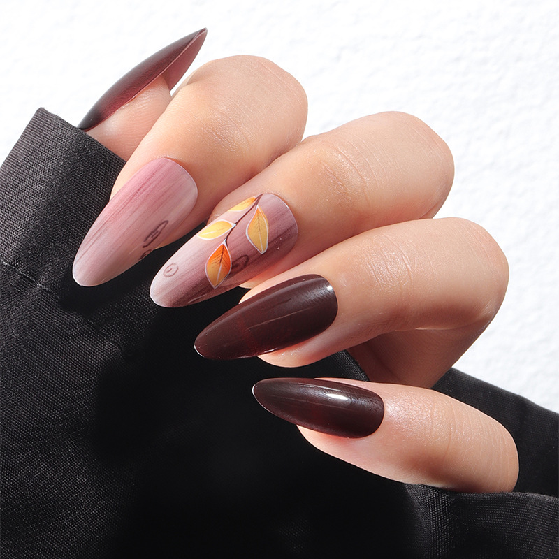 24Pcs French Almond False Nail - مراجعة Nail Art Red Cherry وسعره