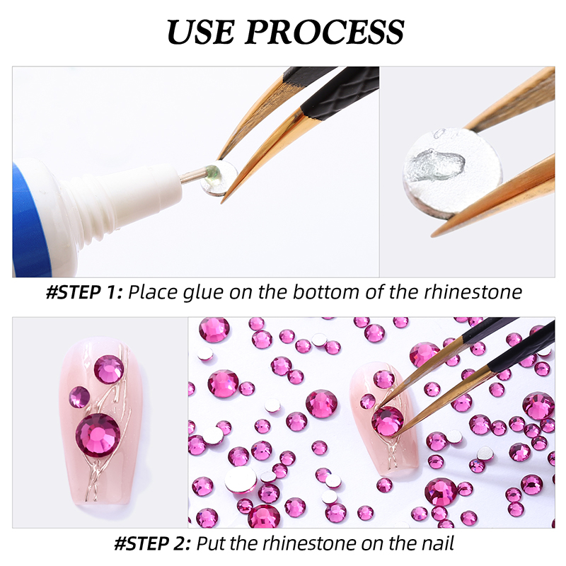 DUCRYSTAL Fuchsia Glue On Crys - مراجعة Nail Art Fuchsia وسعره