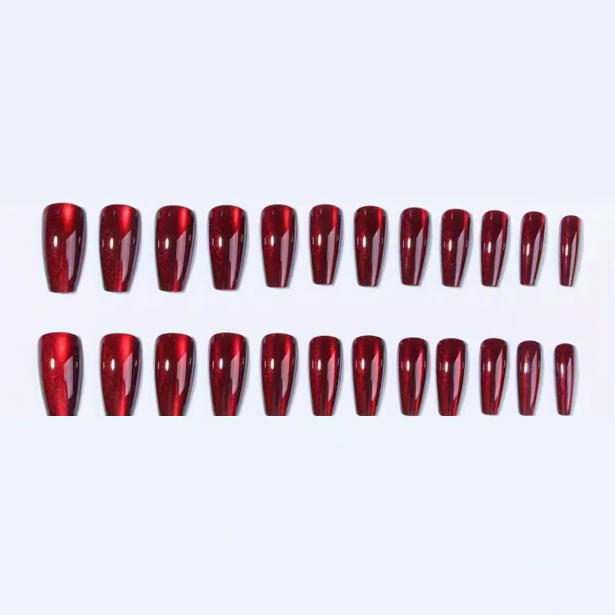24Pcs Red Cat's Eye Wearing Na - مراجعة Nail Art Red Cherry وسعره