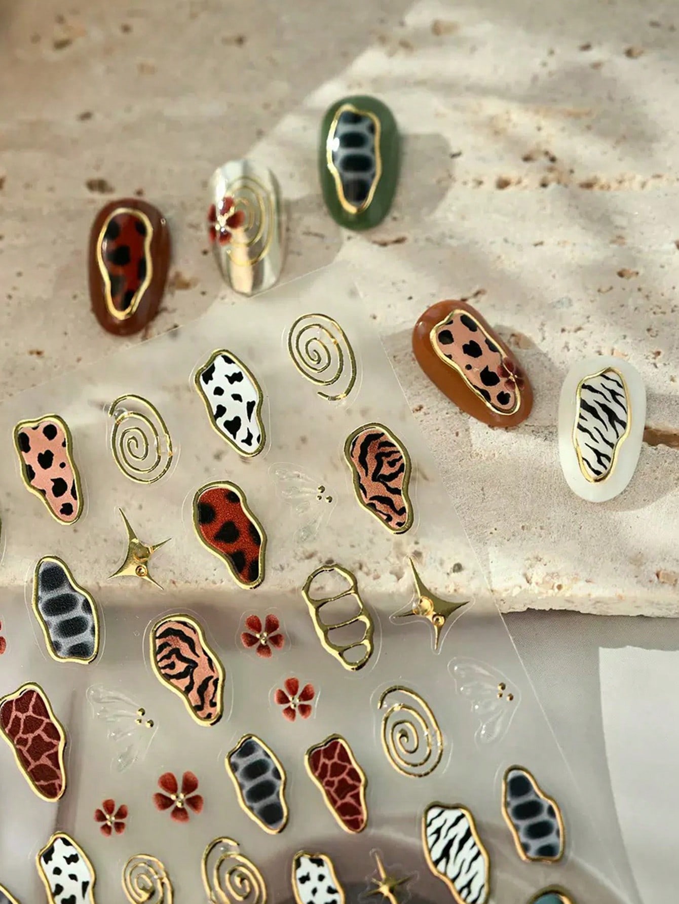 1pc French Leopard Print Color - مراجعة Nail Art Nail Art وسعره