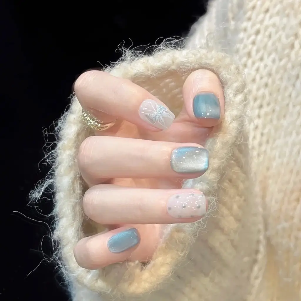 Cool Emerald Cat Eye Handmade  - مراجعة Nail Art Emerald Blue وسعره