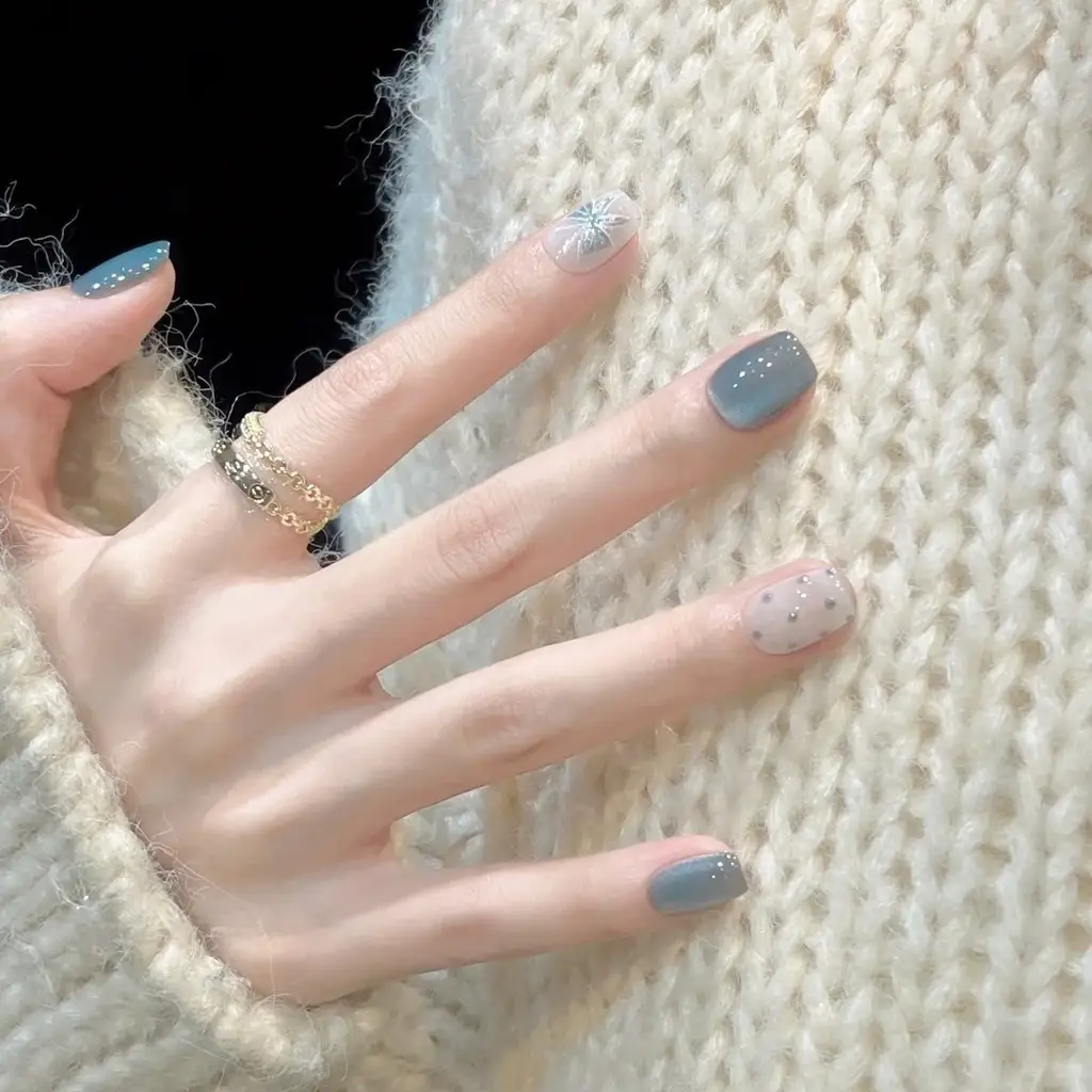Cool Emerald Cat Eye Handmade  - مراجعة Nail Art Emerald Blue وسعره