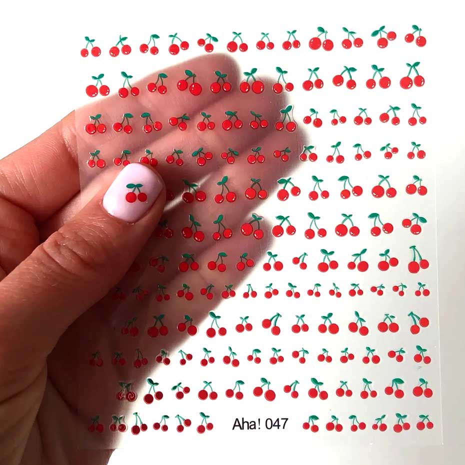1sheet 3D Sweet Cherry Fruit N - مراجعة Nail Art Red Cherry وسعره