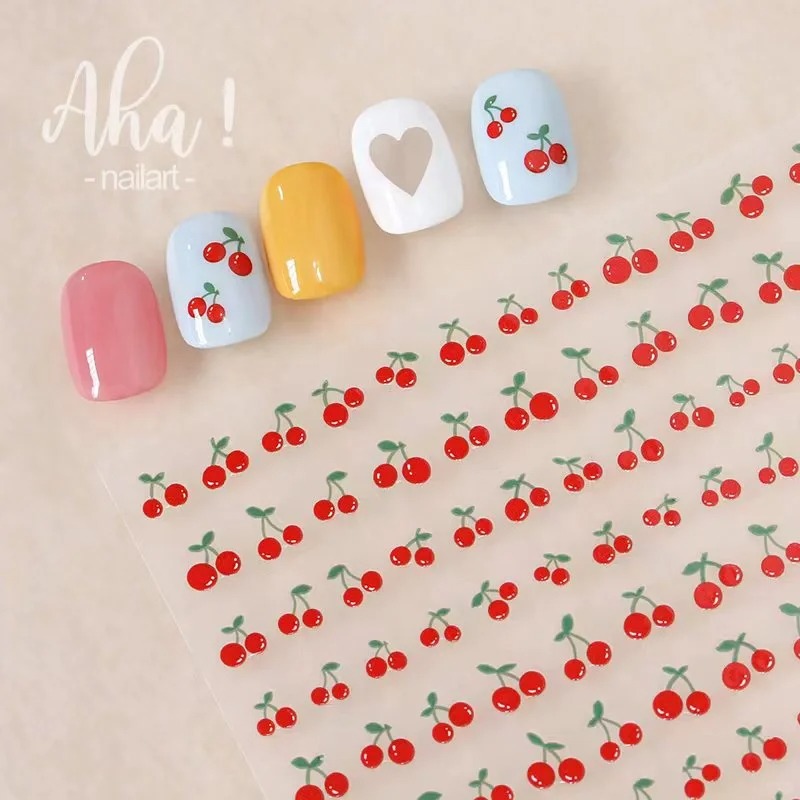 1sheet 3D Sweet Cherry Fruit N - مراجعة Nail Art Red Cherry وسعره
