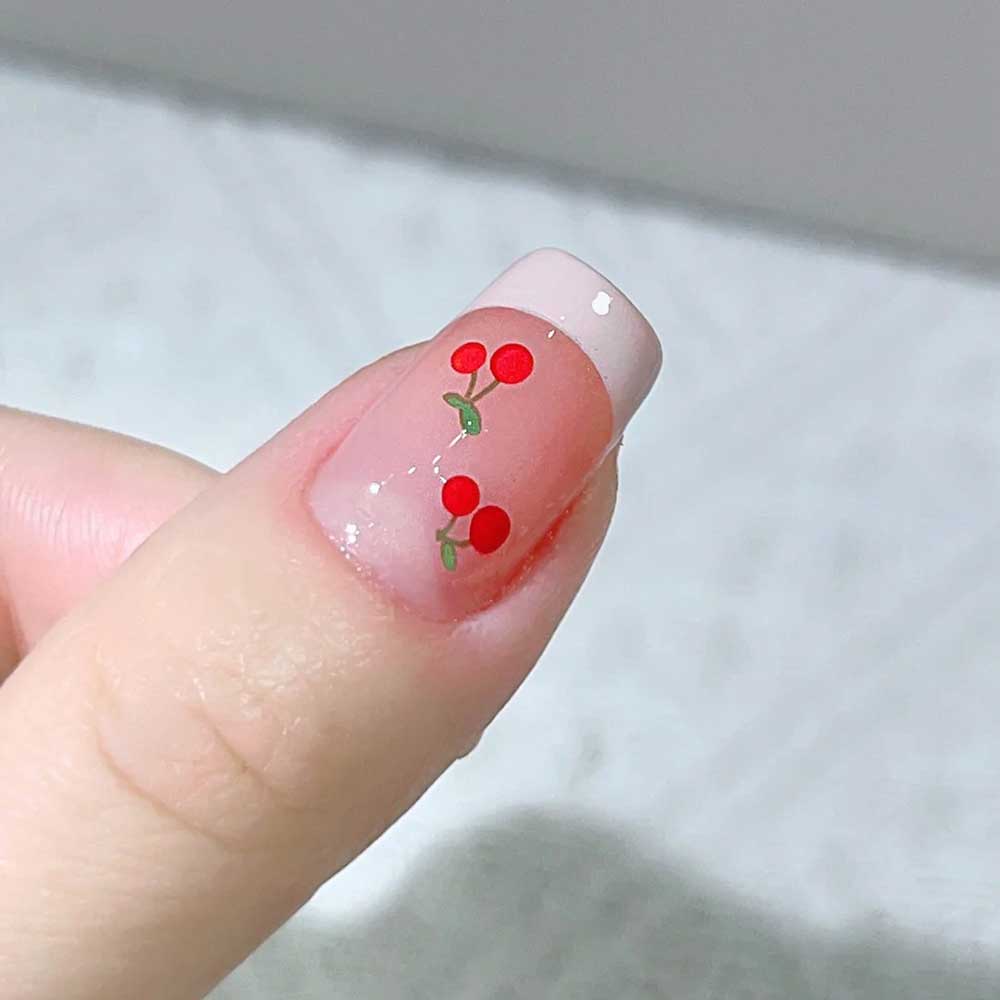 1sheet 3D Sweet Cherry Fruit N - مراجعة Nail Art Red Cherry وسعره