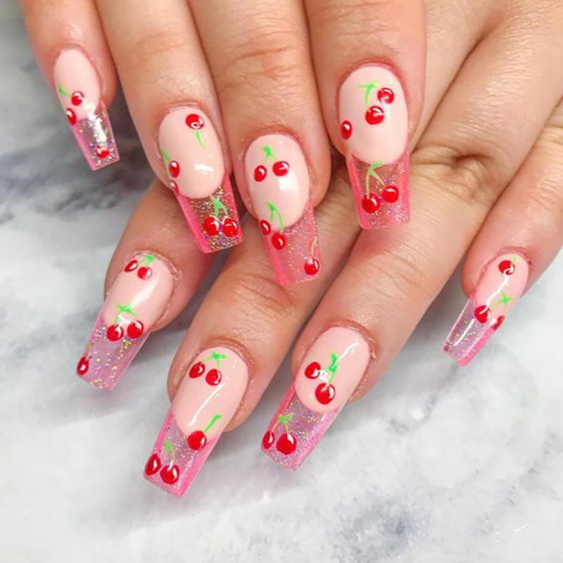 1sheet 3D Sweet Cherry Fruit N - مراجعة Nail Art Red Cherry وسعره