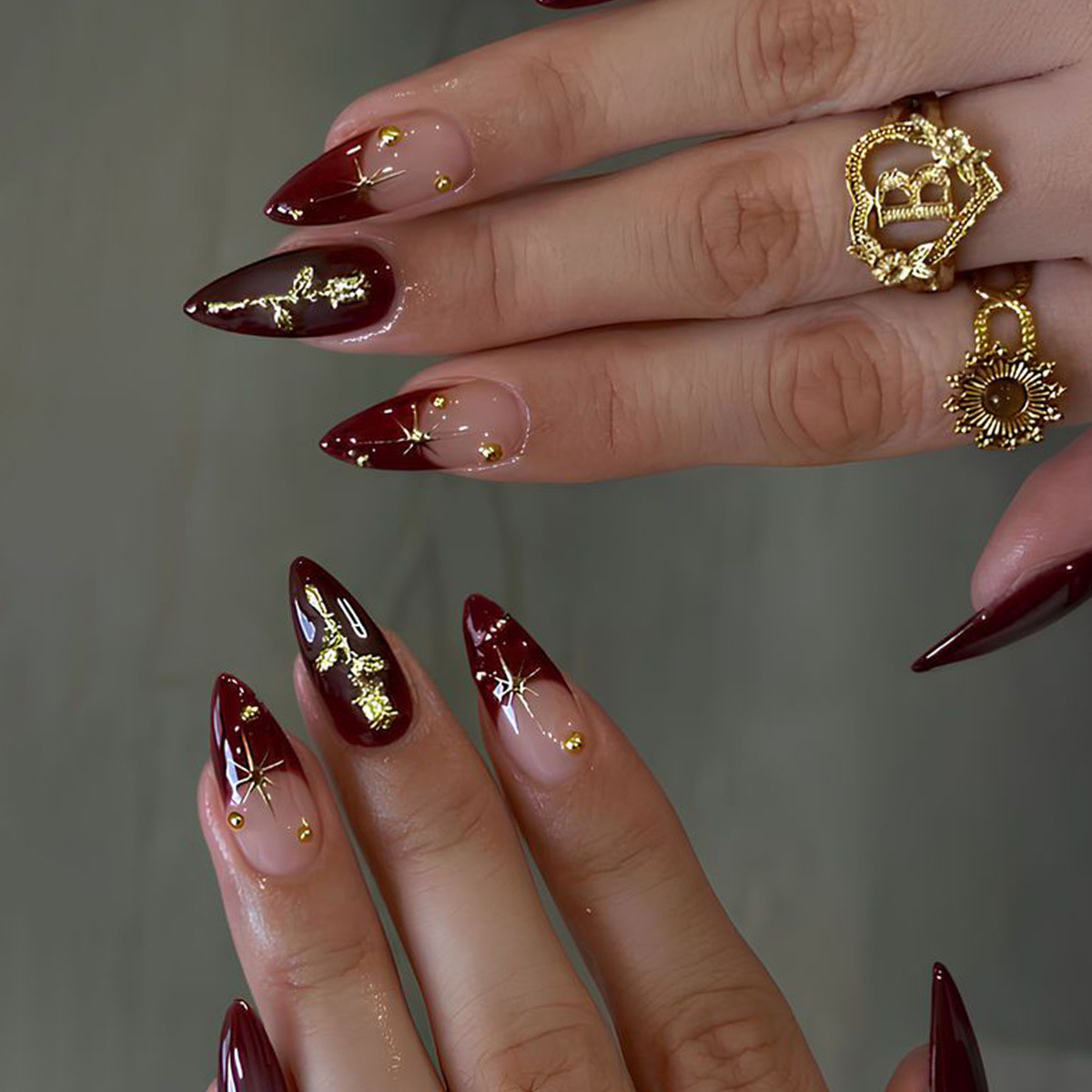 24Pcs fake nail art, wearing a - مراجعة Nail Art Red Wine وسعره