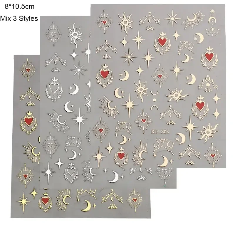 3 sheets1 pack ，3D stickers, n - مراجعة Nail Art Rose Gold وسعره