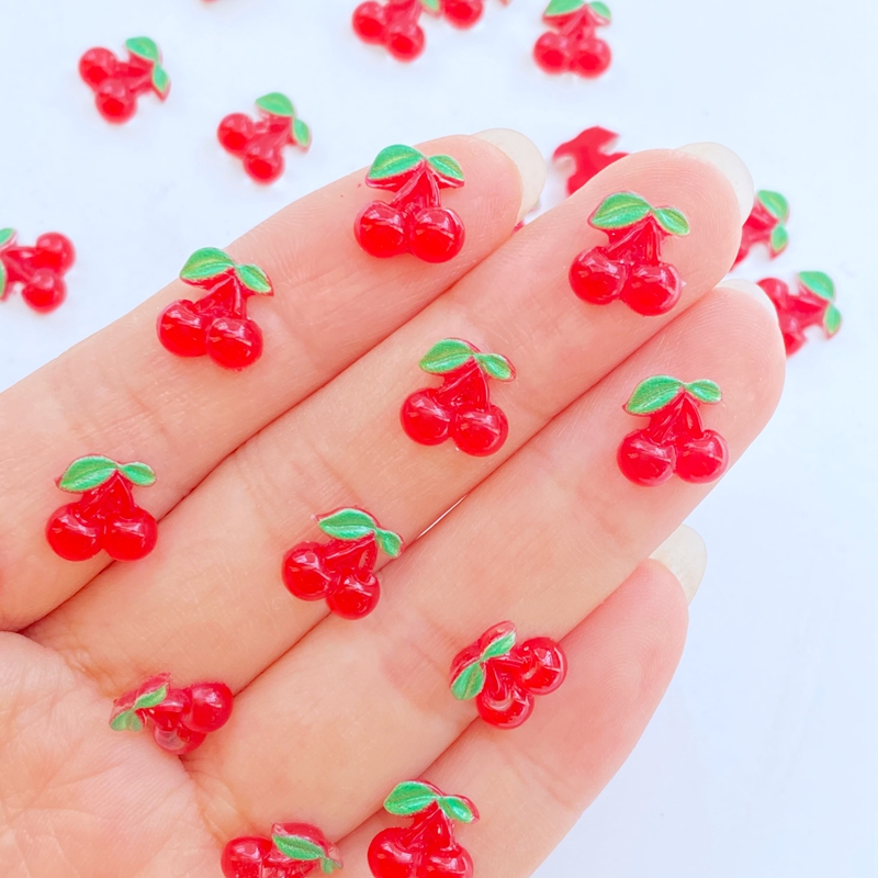50Pcs Cute Mini Fruit Red Cher - مراجعة Nail Art Red Cherry وسعره