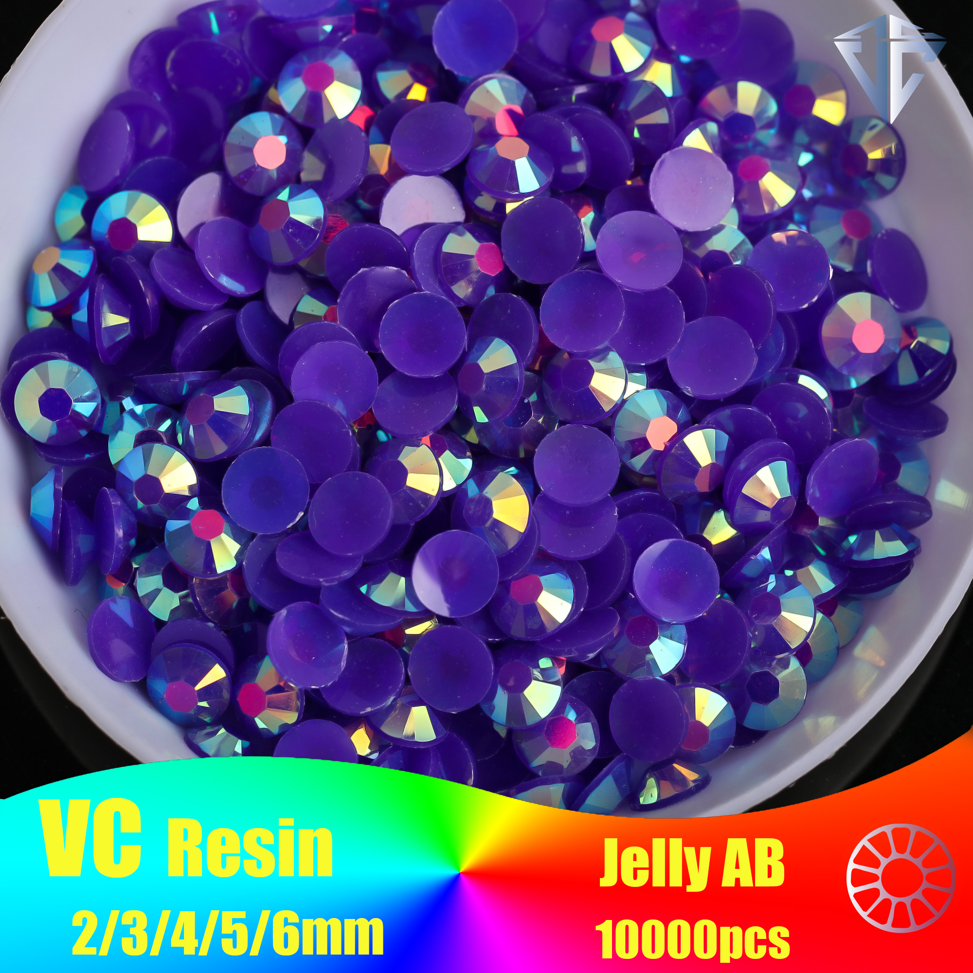 Jelly AB Purple Resin Rhinesto - مراجعة Nail Art Fuchsia وسعره