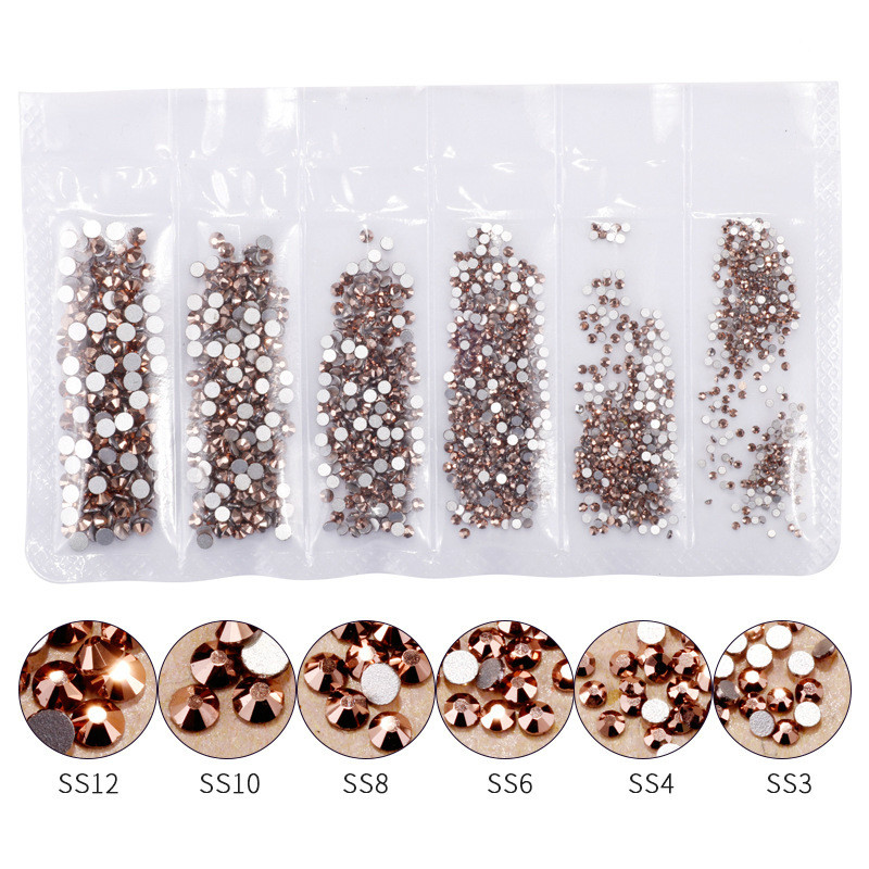 1440pcs Rose Gold Shiny Rhines - مراجعة Nail Art Rose Gold وسعره