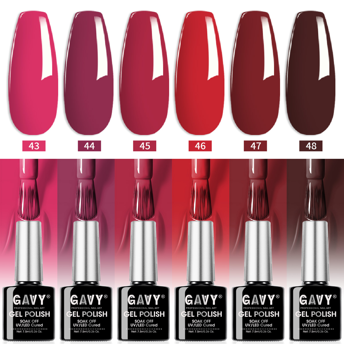 GAVY 6PCS Red Tone Gel Nail Po - مراجعة Nail Art Red Wine وسعره