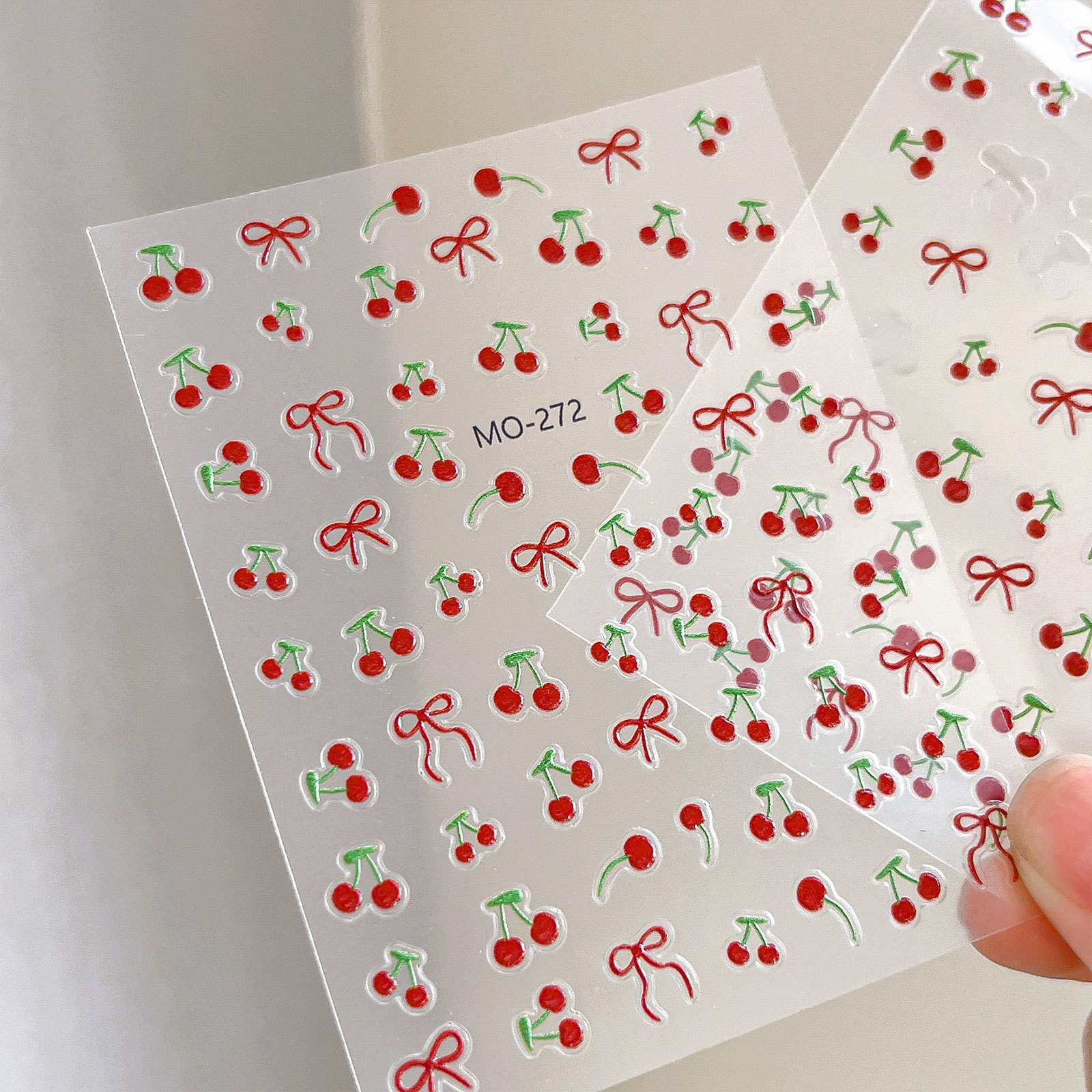 1pcs Kawaii Red Cherry Bow Nai - مراجعة Nail Art Red Cherry وسعره